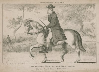 Le célèbre Martin Van Butchell chevauchant son poney préféré à Hyde Park - English School