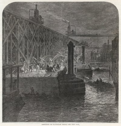 La démolition du pont de Blackfriars - English School