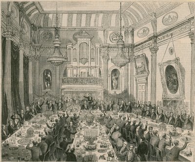 Le dîner offert à Sir H Hardinge par la Compagnie des Indes orientales, London Tavern, 1844 - English School