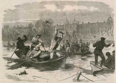 La catastrophe sur la glace à Regents Park ; Dragage du lac pour les morts - English School