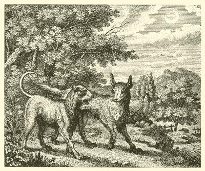 Le chien et le loup (gravure) - English School
