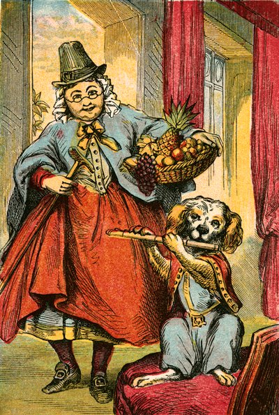 Le chien jouant de la flûte - English School