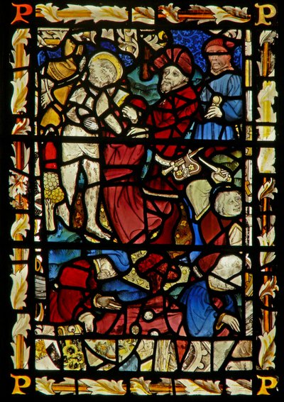La fenêtre est représentant le Christ dépouillé pour la Crucifixion; tirage au sort - English School