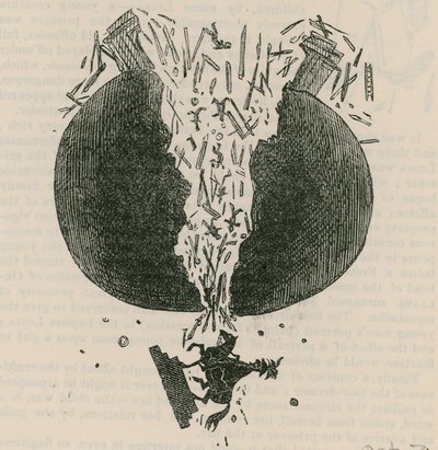 La chute de la statue de Wellington; caricature - English School