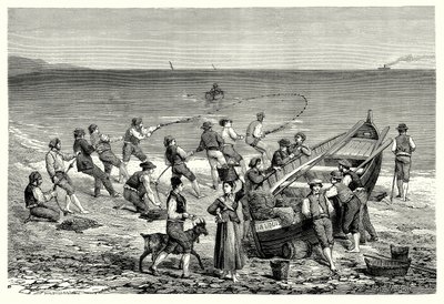 Les pêcheurs de Mentone (gravure) - English School