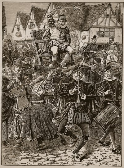 La farce de Monseigneur de Misrule, illustration de Cassells Illustrated History of England - English School