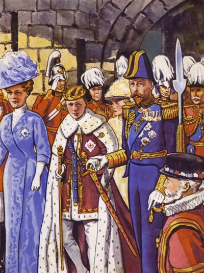 Le futur roi Édouard VIII investi comme Prince de Galles - English School