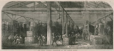 Le grand entrepôt de tabac aux docks de Londres - English School