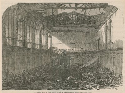 Le grand incendie de la ville : ruines de la Haberdashers Hall - English School