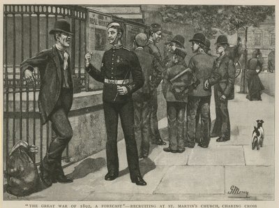 La grande guerre de 1892, une prévision ; Recrutement à l