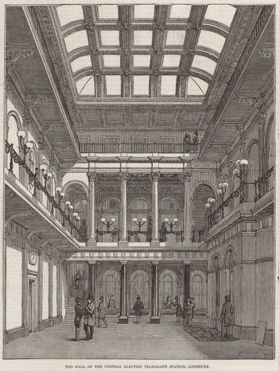 Le hall de la station centrale de télégraphe électrique, Lothbury - English School