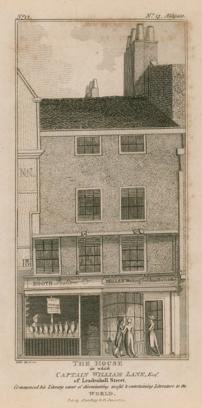 La maison dans laquelle le capitaine William Lane esq de Leadenhall Street a commencé sa carrière littéraire - English School