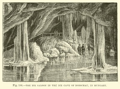 Le salon de glace dans la grotte de glace de Dobschau en Hongrie - English School