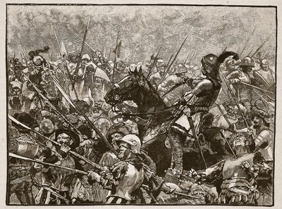 La dernière résistance de Schwarz et de ses Allemands, illustration de Cassells Illustrated History of England - English School