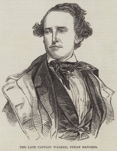 Feu le capitaine Walker, Rangers texans (gravure) - English School