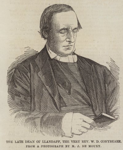 Le défunt doyen de Llandaff, le très révérend W. D. Conybeare (gravure) - English School