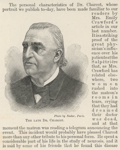Le défunt Dr Charcot (gravure) - English School