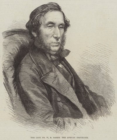 Feu Dr W B Baikie, le voyageur africain (gravure) - English School