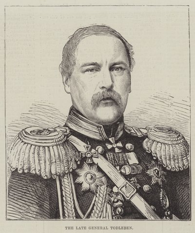 Feu le général Todleben (gravure) - English School
