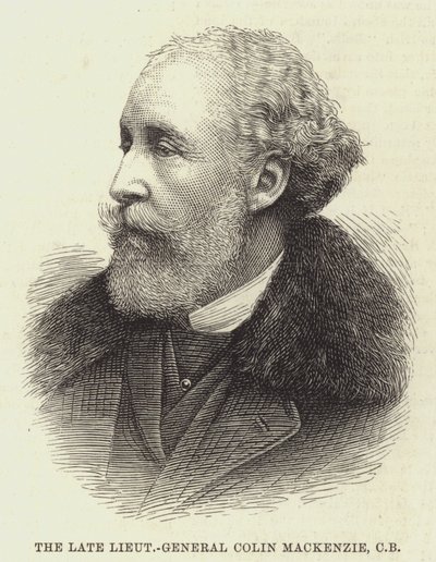 Feu le lieutenant-général Colin Mackenzie, CB (gravure) - English School