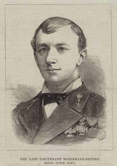 Feu le lieutenant Koolemans-Beynen, marine royale néerlandaise (gravure) - English School
