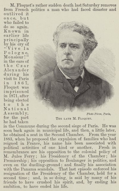 Le défunt M Floquet (gravure) - English School