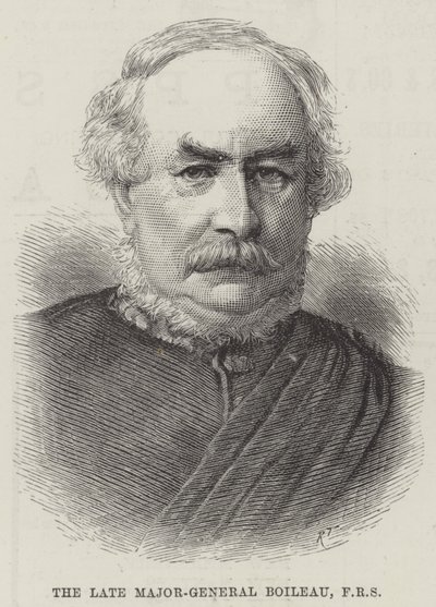 Feu Major-Général Boileau, FRS (gravure) - English School
