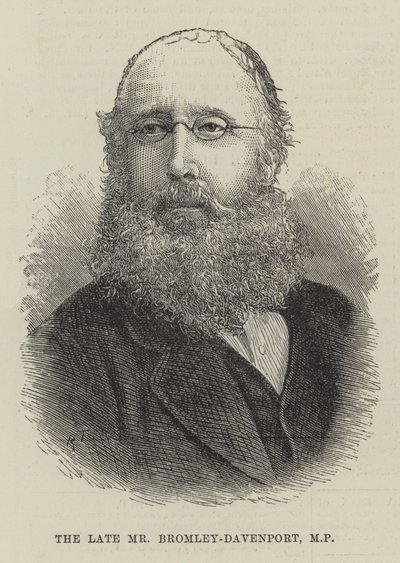 Le défunt M. Bromley-Davenport, MP (gravure) - English School