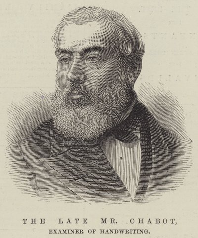 Feu M. Chabot, expert en écriture manuscrite (gravure) - English School