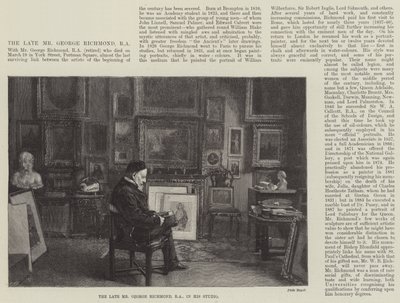 Feu M. George Richmond, RA, dans son studio (gravure) - English School