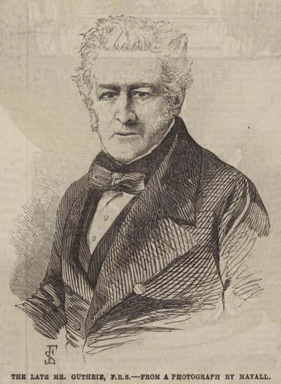 Le défunt M. Guthrie, FRS (gravure) - English School
