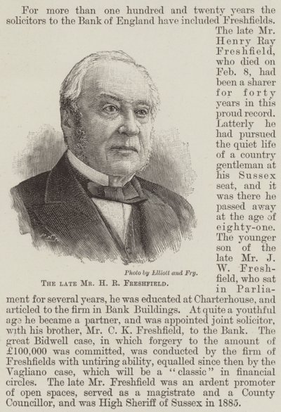 Feu M. H R Freshfield (gravure) - English School