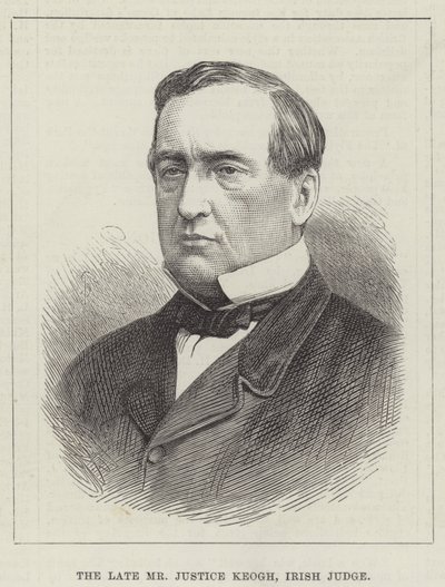 Feu M. Justice Keogh, juge irlandais (gravure) - English School