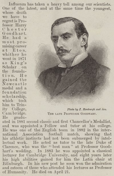 Feu Professeur Goodhart (gravure) - English School