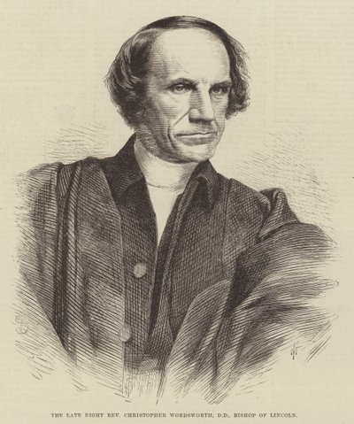 Feu le très révérend Christopher Wordsworth, DD, évêque de Lincoln (gravure) - English School