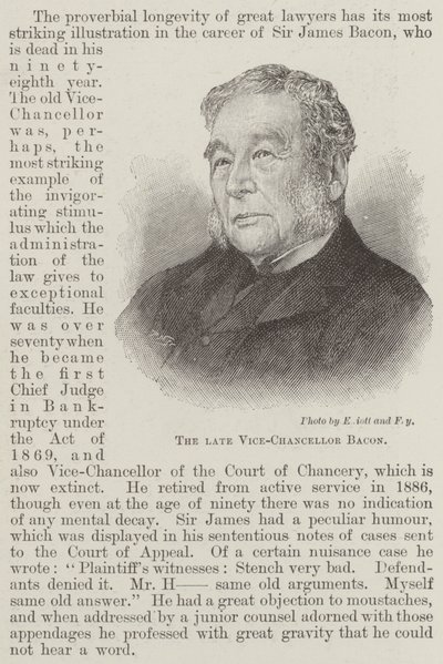 Feu Vice-Chancelier Bacon (gravure) - English School