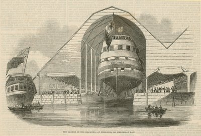 Le lancement du Boscawen à Woolwich - English School