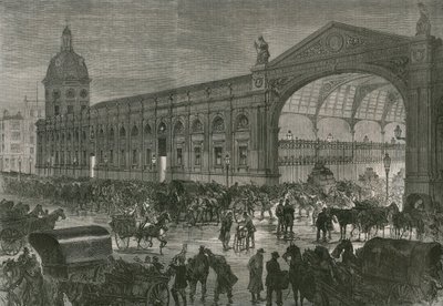 Le marché de la viande, Smithfield à deux heures du matin - English School