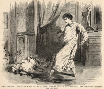 Le meurtre mystérieux du millionnaire Benjamin Nathan (gravure) - English School