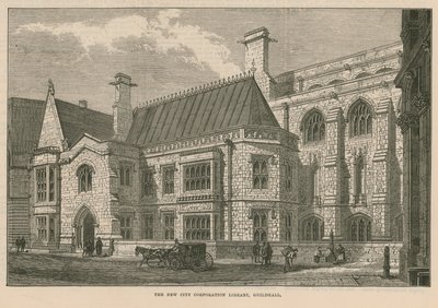 La nouvelle bibliothèque de la Corporation de la ville, Guildhall, Londres - English School