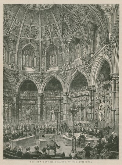 Les nouvelles salles du conseil à Guildhall, Londres - English School