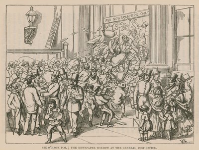 La fenêtre des journaux au Bureau de Poste Général - English School