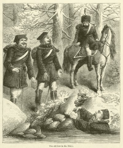 Le vieux Juif dans le fossé (gravure) - English School