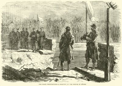 Les négociations de paix, une réunion au Pont de Sèvres, octobre 1870 - English School