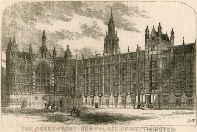 Façade des pairs, nouveau Palais de Westminster, Londres - English School