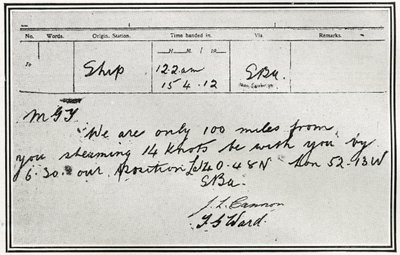 La réponse du vapeur russe, Birma, aux signaux de détresse du Titanic, tirée de 