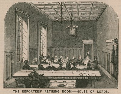 La salle de repos des reporters à la Chambre des Lords - English School