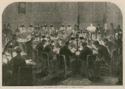 La salle des reporters à la Chambre des communes - English School