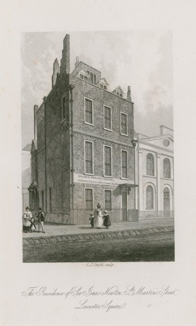 La résidence de Sir Isaac Newton, St Martins Street, Leicester Square, Londres - English School