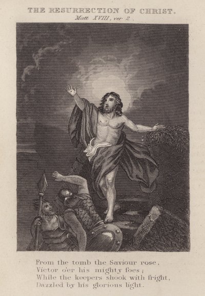La résurrection du Christ, Matthieu XVIII, verset 2 - English School